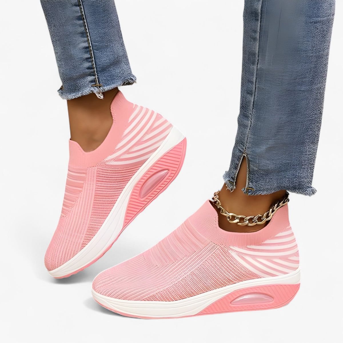 Women's Sneakers : In Sneakers Dames - Lichtpaars in Lichtroze van Pantino
