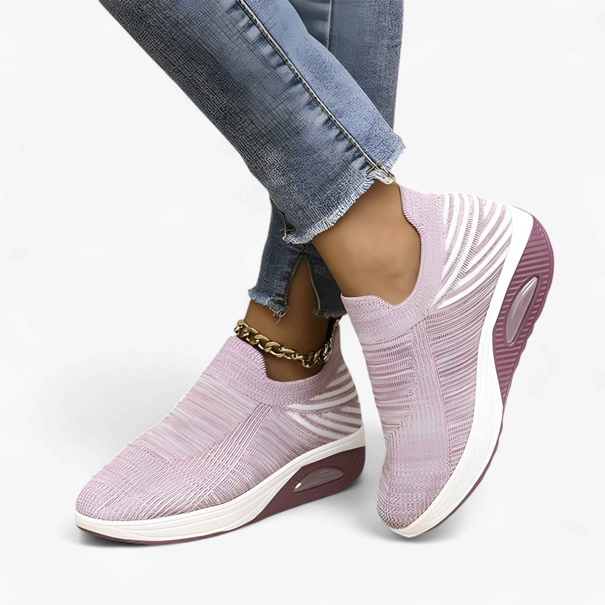 Sneakers : Denim Instappers voor Vrouwen in Lilas clair van Pantino