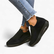 Sneakers : Denim Instappers voor Vrouwen in Noir van Pantino