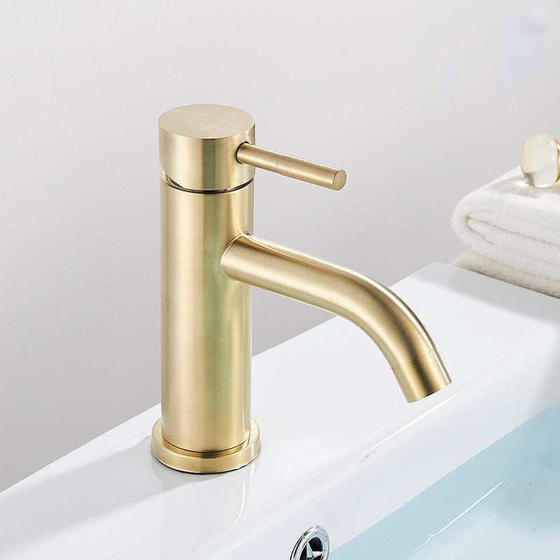 home & garden : Moderne Badkraan in Geborsteld Goud - Acel in van Pantino