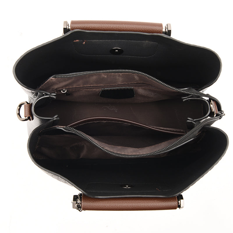 bags : Luxe Leren Handtas Dames Groen - Tijdloos Chique Design - Echt Leer in van Pantino
