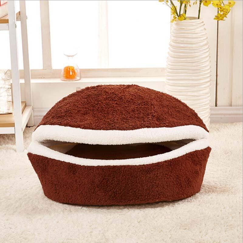 pets : Burger-Vormig Gezellig Bed met Windbescherming - Geel in van Pantino