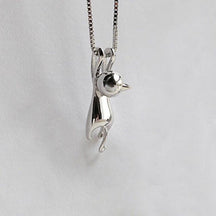 Necklace : Prachtige Ketting met Kattenhanger - Zilver in Zilver van Pantino