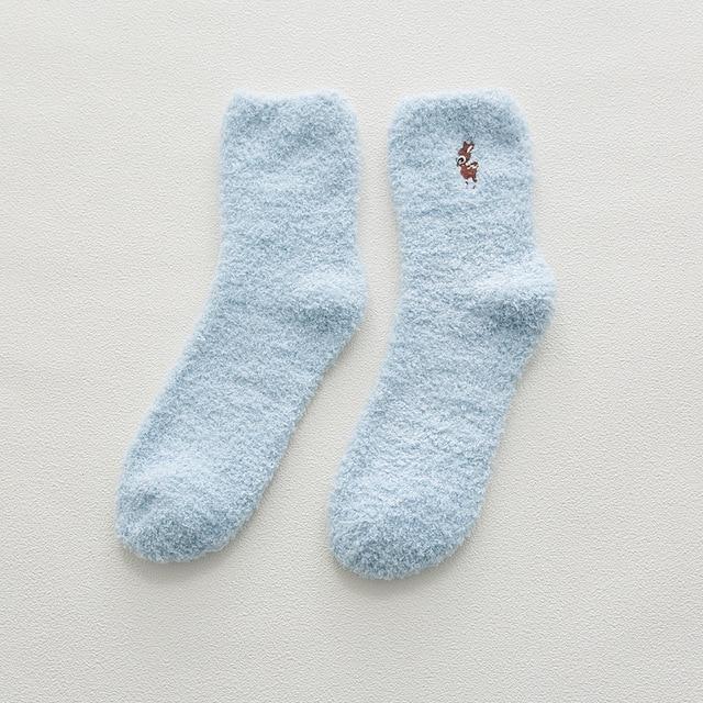 Socks : Gezellige Katoenen Sokken Honden Katten - Mintgroen - Kat in Babyblauw - Reeënkal van Pantino