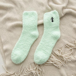 Socks : Gezellige Katoenen Sokken Honden Katten - Mintgroen - Kat in Mintgroen - Kat van Pantino
