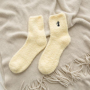 Socks : Gezellige Katoenen Sokken Honden Katten - Mintgroen - Kat in Citroengeel - Kat van Pantino