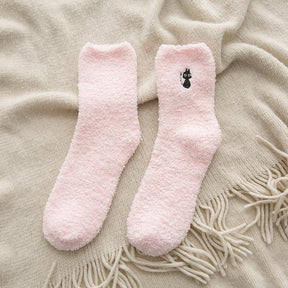 Socks : Gezellige Katoenen Sokken Honden Katten - Mintgroen - Kat in Roze - Kat van Pantino