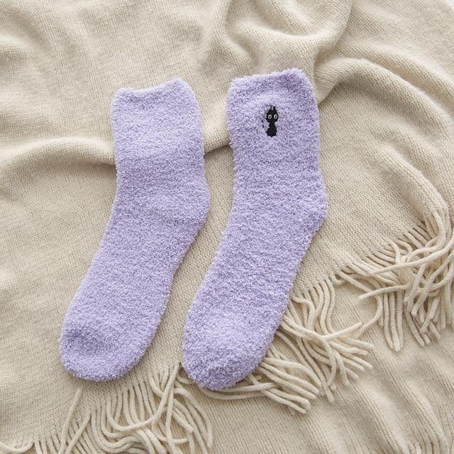 Socks : Gezellige Katoenen Sokken Honden Katten - Mintgroen - Kat in Paars - Kat van Pantino
