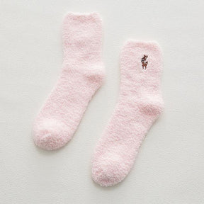 Socks : Gezellige Katoenen Sokken Honden Katten - Mintgroen - Kat in Roze - Reeënkal van Pantino
