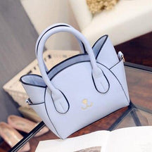 bags : Dames Handtas "Miaui Katten - Zwart in Blauw van Pantino