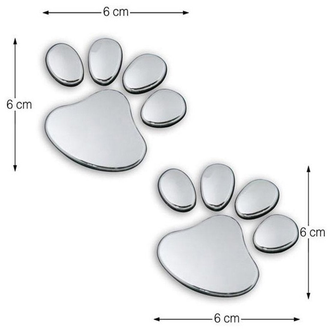 pets : 3D Auto Poot Sticker Honden - Zilver in van Pantino