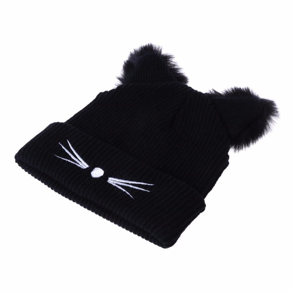 Beanie : Gebreide Muts met Kattendesign in van Pantino