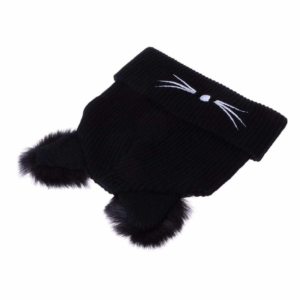 Beanie : Gebreide Muts met Kattendesign in van Pantino