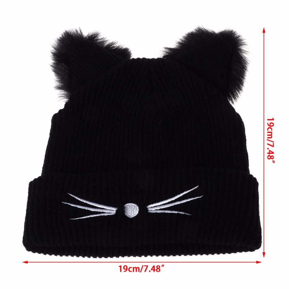 Beanie : Gebreide Muts met Kattendesign in van Pantino