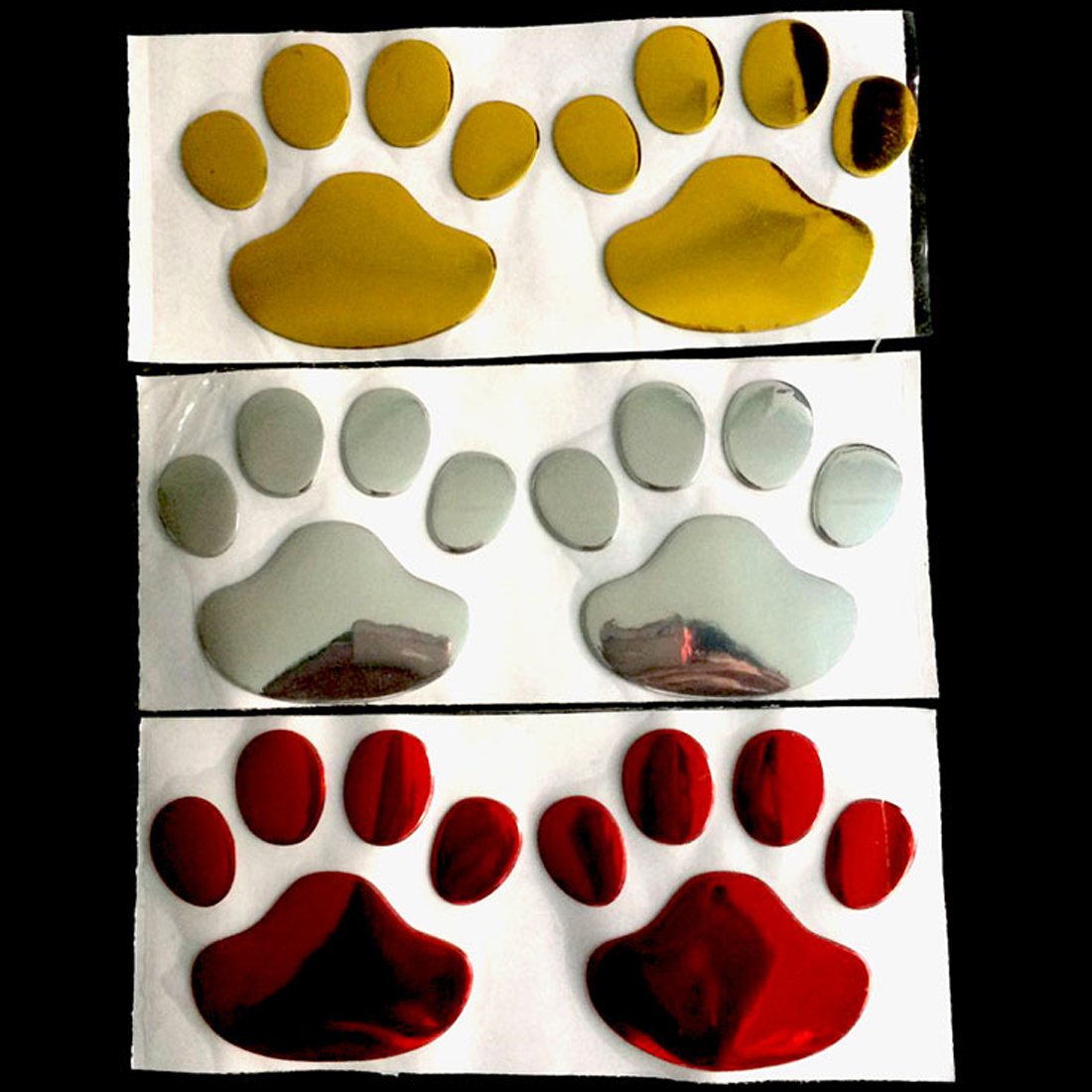 pets : 3D Auto Poot Sticker Honden - Zilver in van Pantino