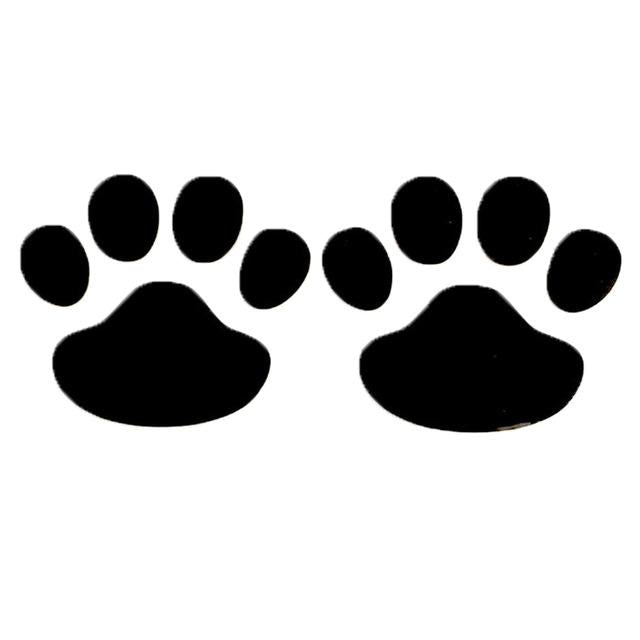 pets : 3D Auto Poot Sticker Honden - Zilver in Zwart van Pantino