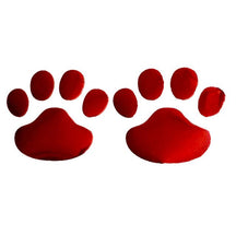 pets : 3D Auto Poot Sticker Honden - Zilver in Rood van Pantino