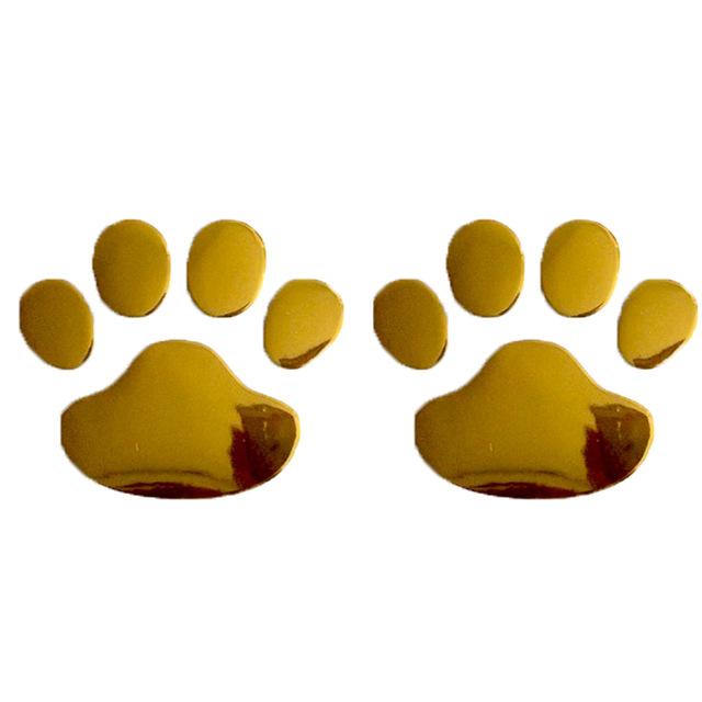 pets : 3D Auto Poot Sticker Honden - Zilver in Goud van Pantino