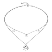 Necklace : Wereldbol Ketting Deluxe - Goudkleurig in Zilverkleurig van Pantino