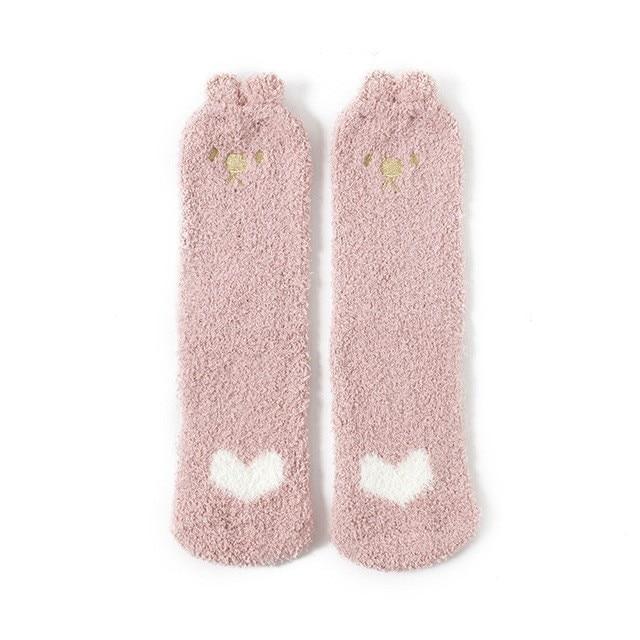 Socks : Gezellige Katoenen Sokken Honden Katten - Mintgroen - Kat in Roze - Dierenliefde van Pantino