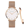 Dameshorloge van roestvrij staal zilver Hannah Martin - Milanese mesh armband elegant en modieus