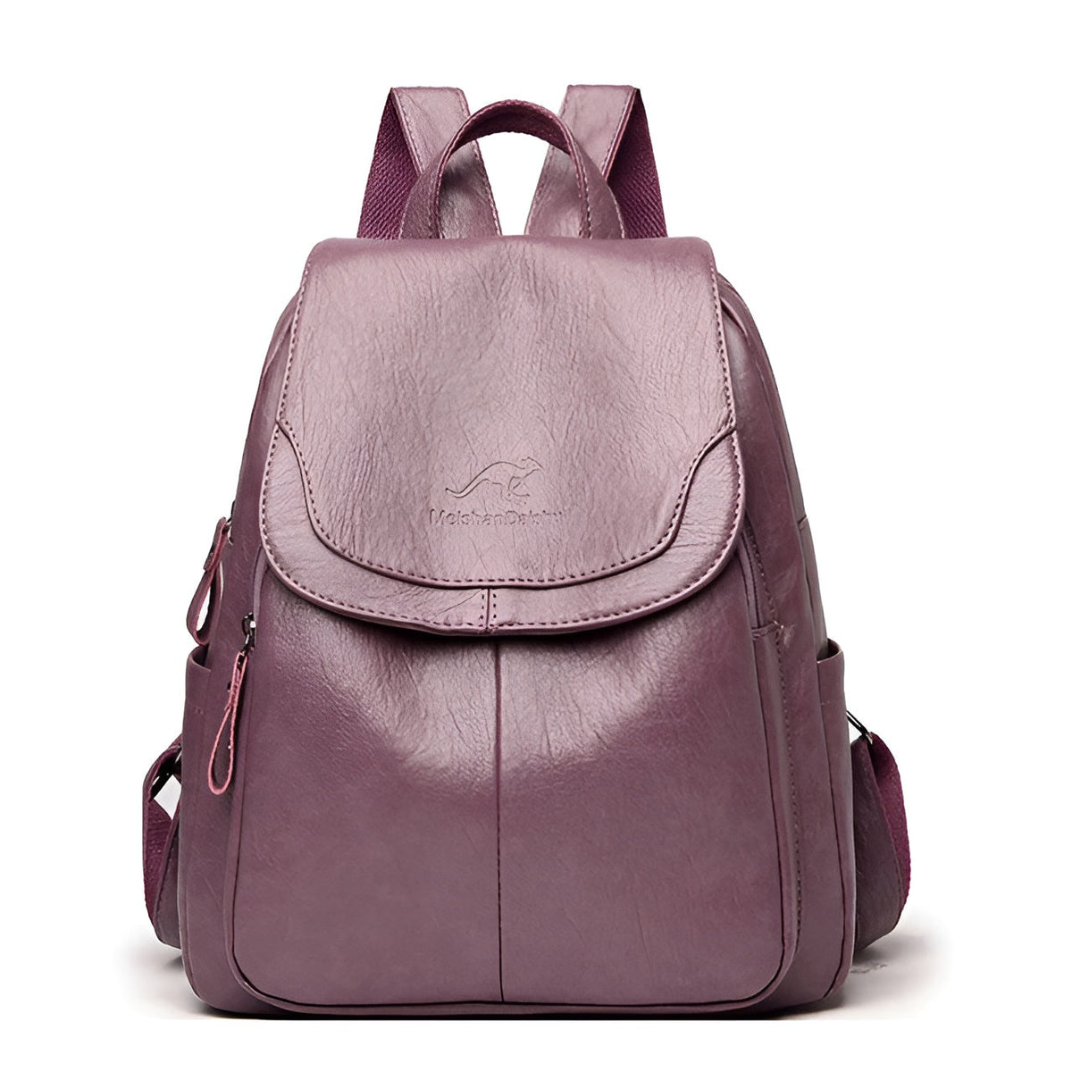 bags : Vintage Boekentas Dames - Retro Leren Schooltas Design - PU-Leer in Lila van Pantino