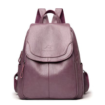 bags : Vintage Boekentas Dames - Retro Leren Schooltas Design - PU-Leer in Lila van Pantino