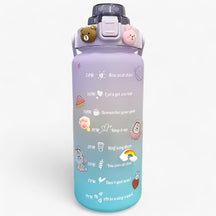 other : HydroMax - Grote Waterfles - Grote Capaciteit voor Hydratatie de Hele Dag door in 2L 3D Sticker Violet Groen van Pantino