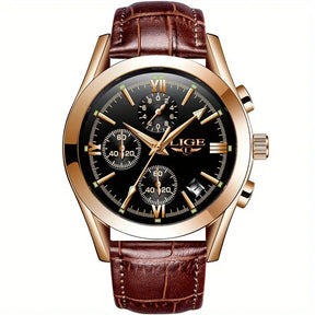 watches : Horloge Roos Goud Zwart - QuartzWatch - Luxueus Militair in Roos Goud Zwart van Pantino