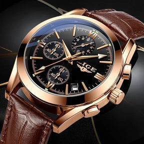 watches : Horloge Roos Goud Zwart - QuartzWatch - Luxueus Militair in van Pantino