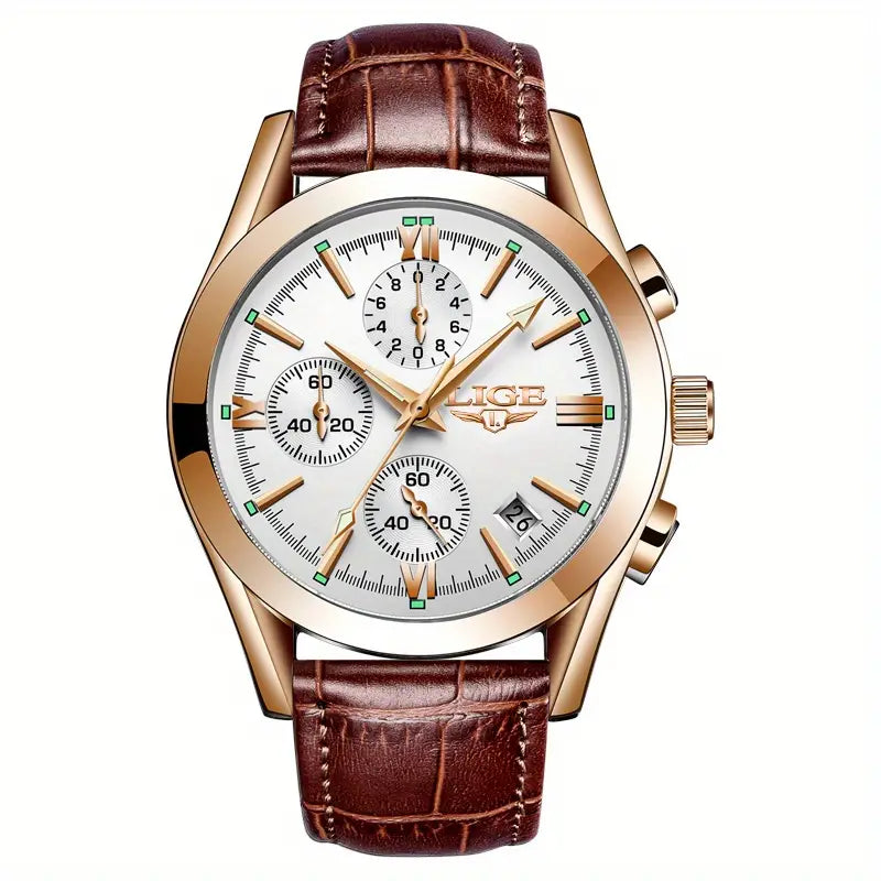 watches : Horloge Roos Goud Zwart - QuartzWatch - Luxueus Militair in Roségoud Wit van Pantino