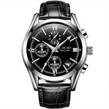 watches : Horloge Roos Goud Zwart - QuartzWatch - Luxueus Militair in Zilverzwart van Pantino