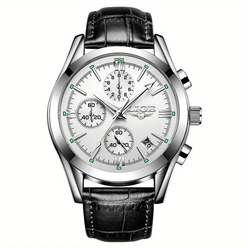 watches : Horloge Roos Goud Zwart - QuartzWatch - Luxueus Militair in Zilver Wit van Pantino