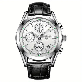 watches : Horloge Roos Goud Zwart - QuartzWatch - Luxueus Militair in Zilver Wit van Pantino