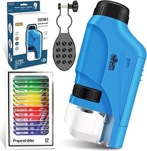 gadgets : PocketScope - Moedig Nieuwsgierigheid aan met de Draagbare Microscoop voor Jonge Ontdekkingsreizigers - Wit in Blauw van Pantino