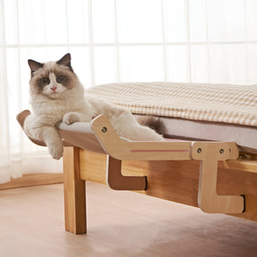 pets : Katten Hangmat - Elegant Houten Wandmontage Bed - Hout in van Pantino
