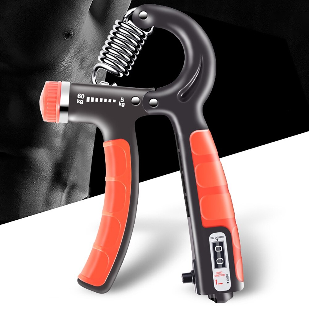 Hand Grip Strengthener : Pols en Onderarm Kracht Training - Metaal in Zwart + rood van Pantino