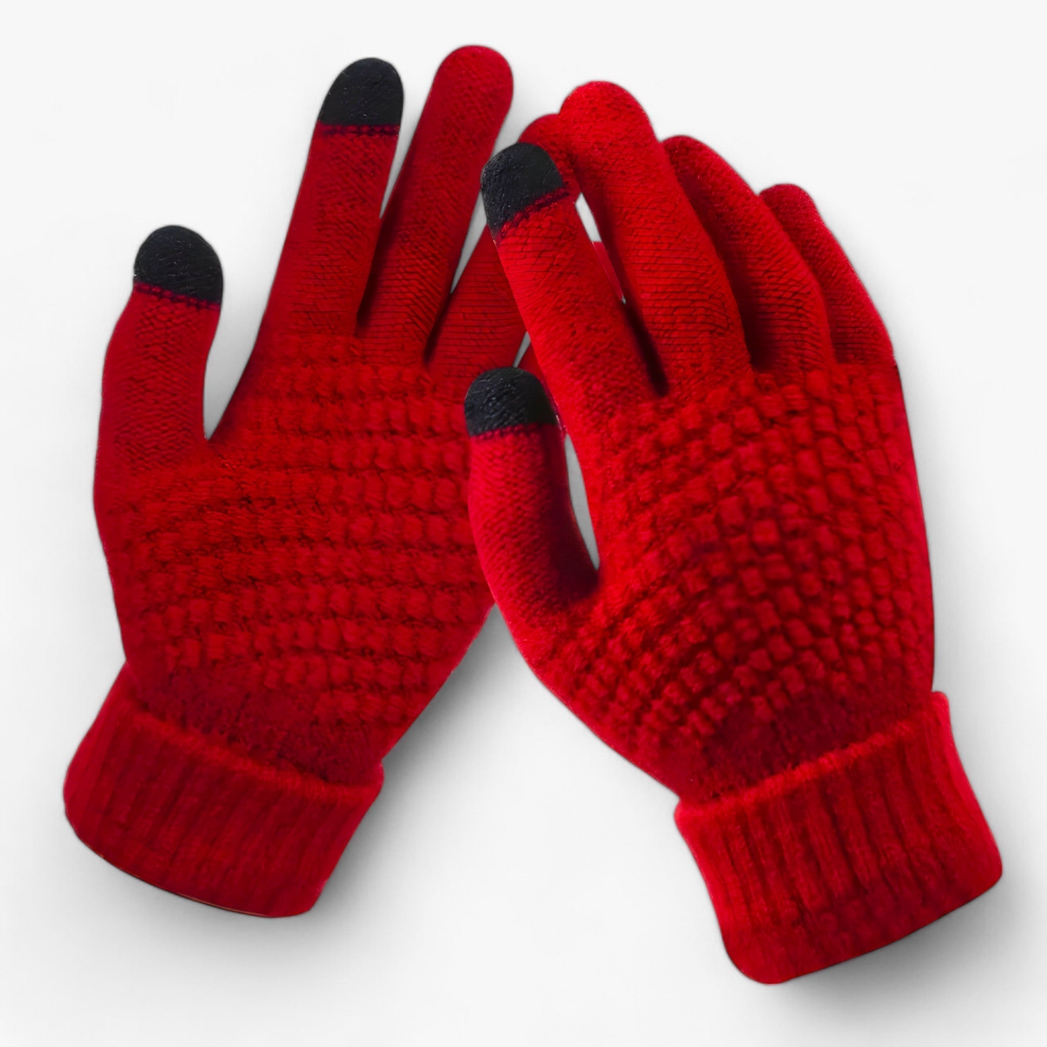 Gloves : Kunststof Handschoenen - Volledige Vinger Snit en Griprand voor de Winter - Khaki in rood Één maat van Pantino