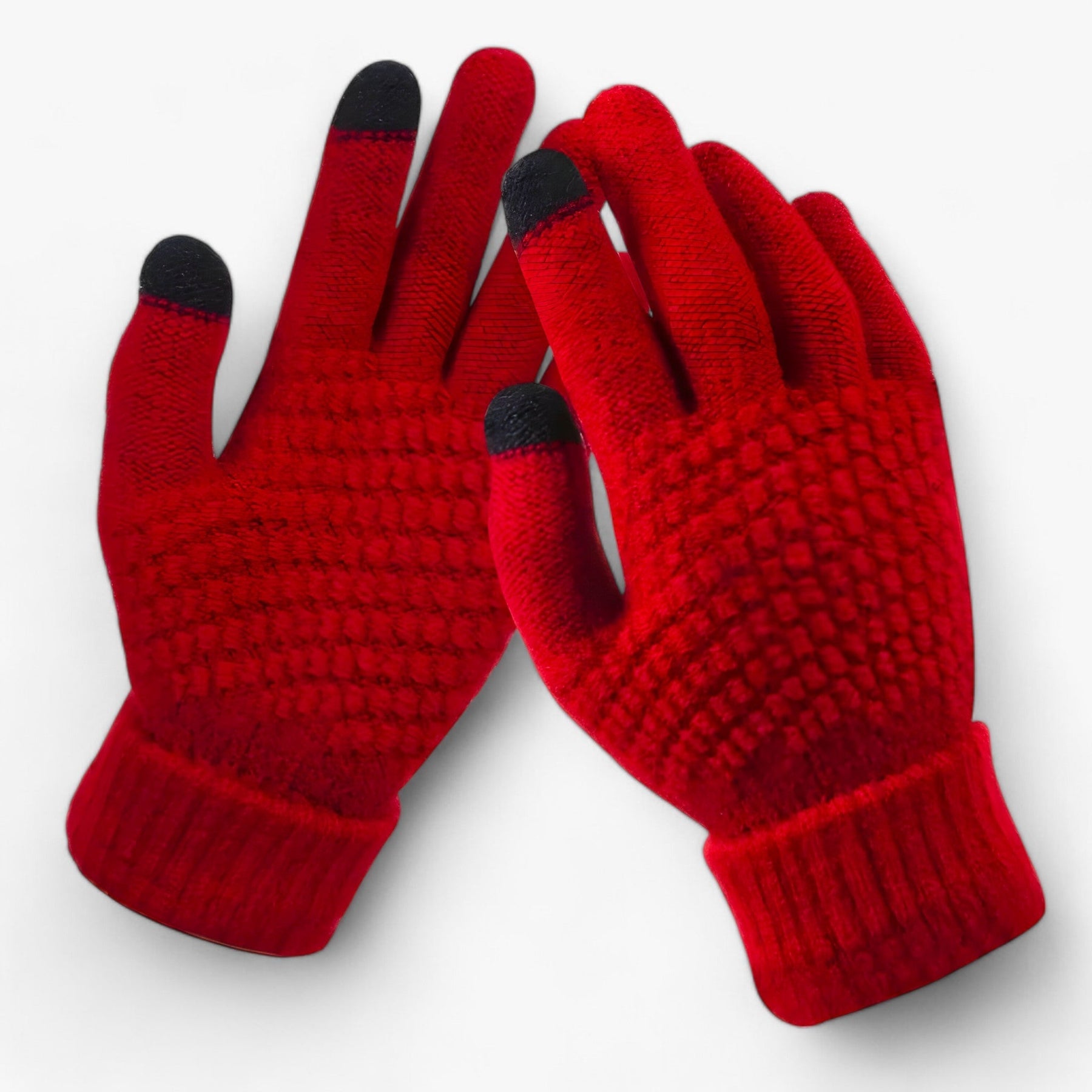 Gloves : Kunststof Handschoenen - Volledige Vinger Snit en Griprand voor de Winter - Khaki in rood Één maat van Pantino