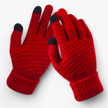 Gloves : Kunststof Handschoenen - Volledige Vinger Snit en Griprand voor de Winter - Khaki in rood Één maat van Pantino