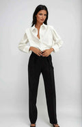 Dames boxy blouse met meerdere knopen, diverse kleuren