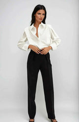 Dames boxy blouse met meerdere knopen, diverse kleuren