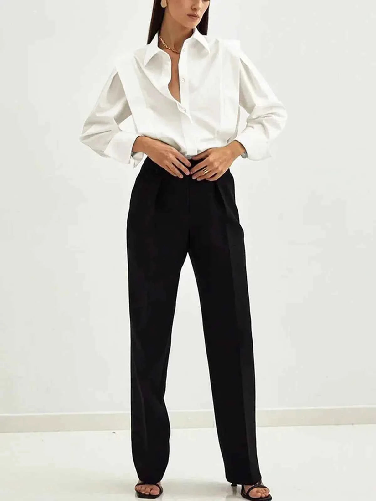 Dames boxy blouse met meerdere knopen, diverse kleuren