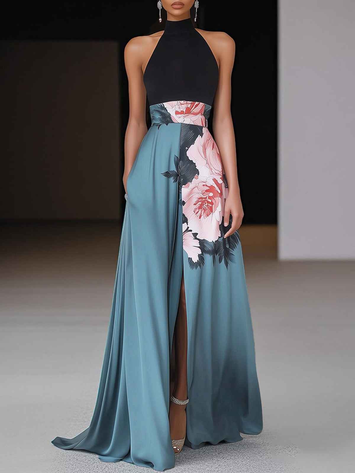 Elegante Maxi Jurk met Bloemenpatroon Best202507 New202506