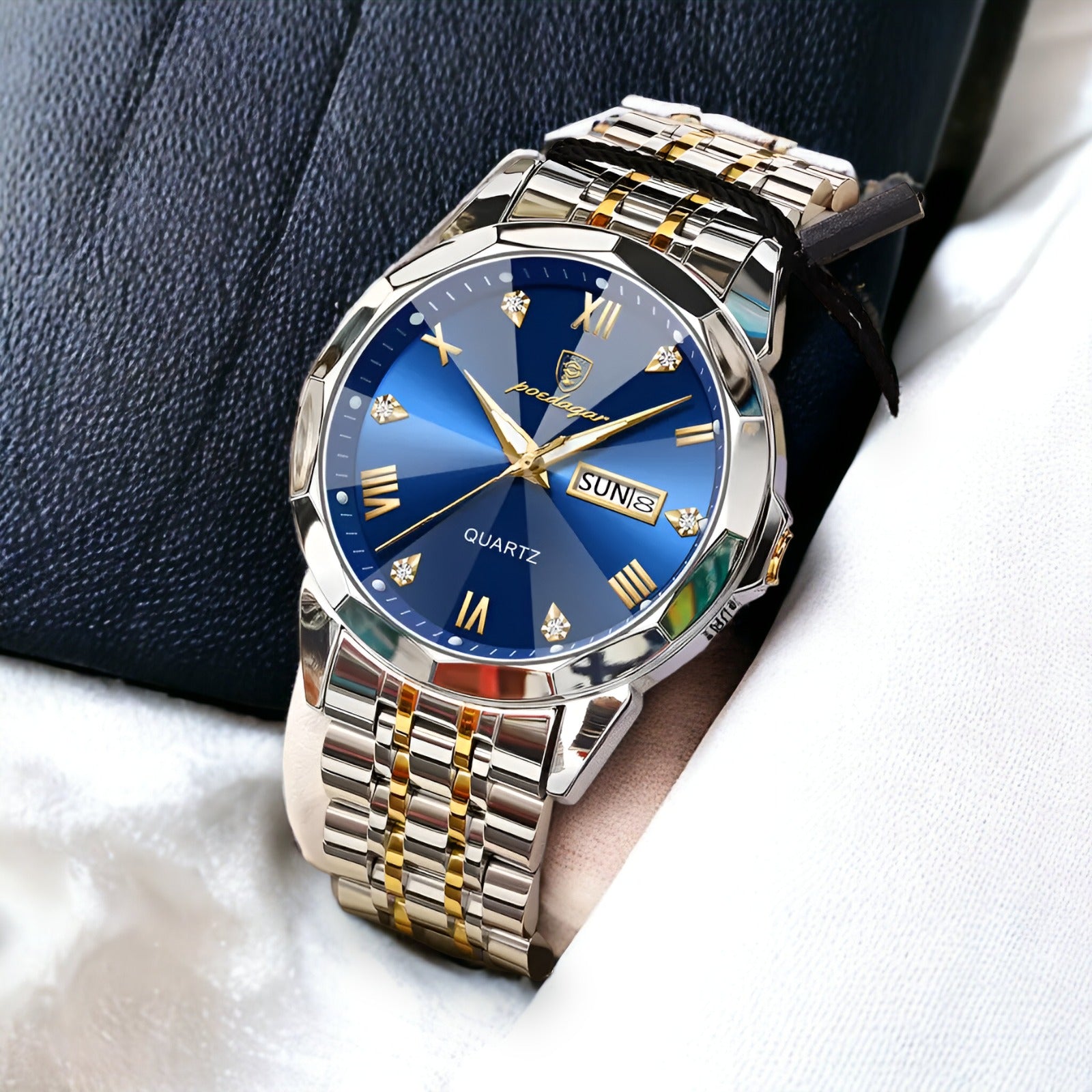 watches : Herenhorloge Zilver RVS 40mm - Klassiek Polshorloge met Datumweergave in van Pantino
