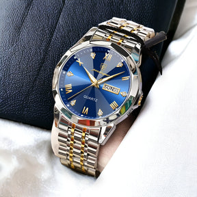 watches : Herenhorloge Zilver RVS 40mm - Klassiek Polshorloge met Datumweergave in van Pantino