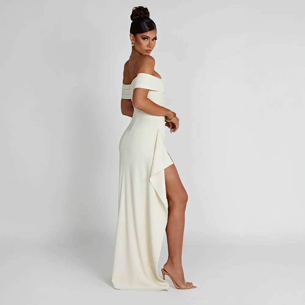 Maxi dresses : Robe Longue Femme Épaules Dénudées & Fente Élégante - Idéale Soirée/Cérémonie in van Pantino