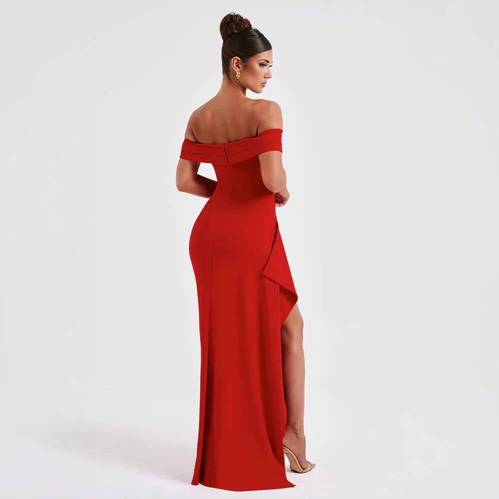 Maxi dresses : Robe Longue Femme Épaules Dénudées & Fente Élégante - Idéale Soirée/Cérémonie in van Pantino