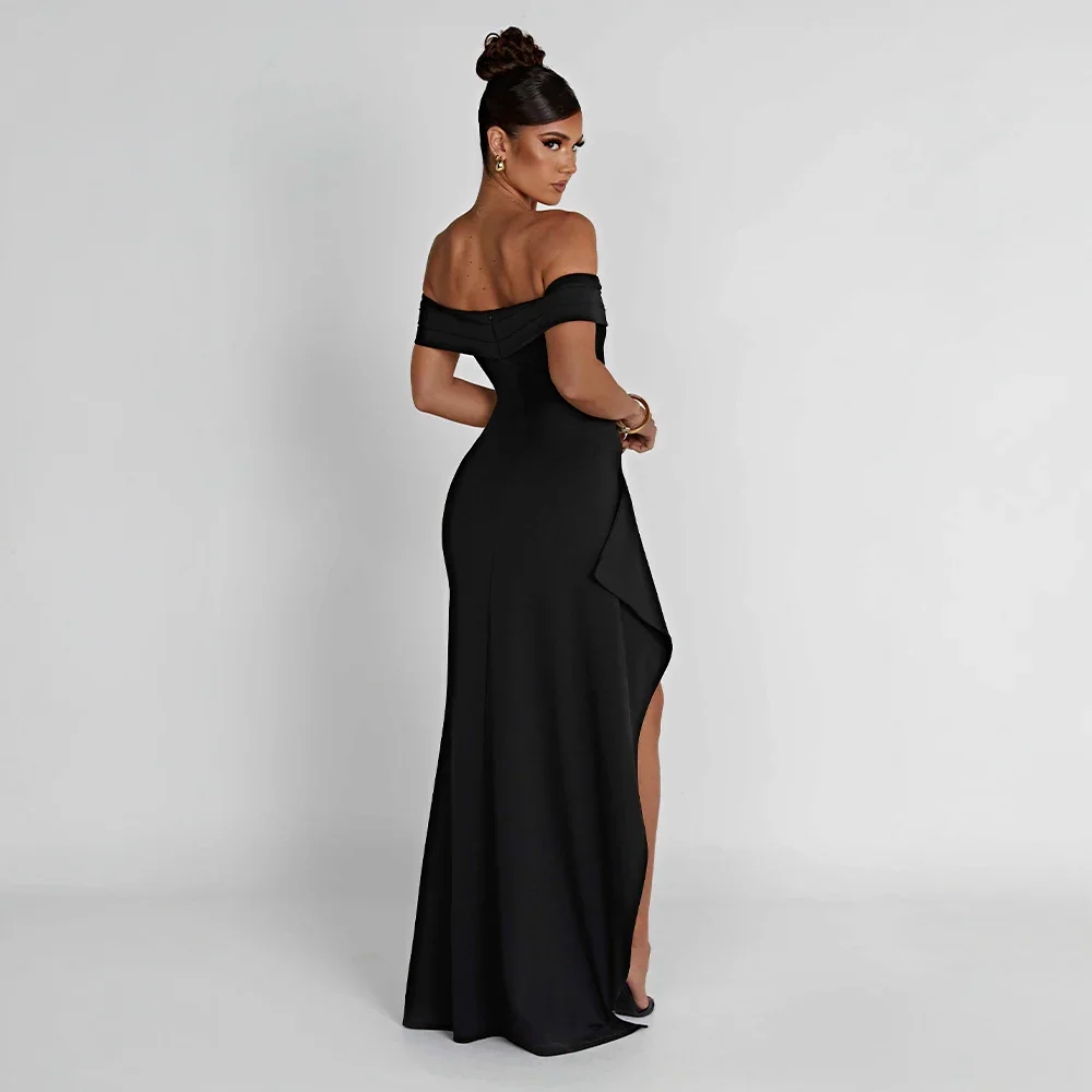Maxi dresses : Robe Longue Femme Épaules Dénudées & Fente Élégante - Idéale Soirée/Cérémonie in van Pantino