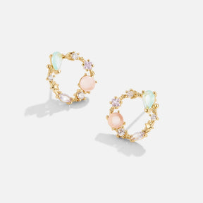 Earrings : Oorbellen Roze - Crystal Flower in van Pantino